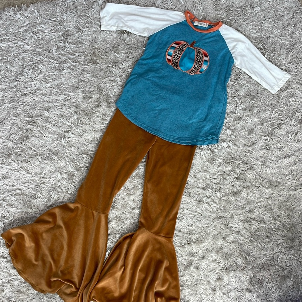 Girls Fall Pumkpin Outfit - Size 8